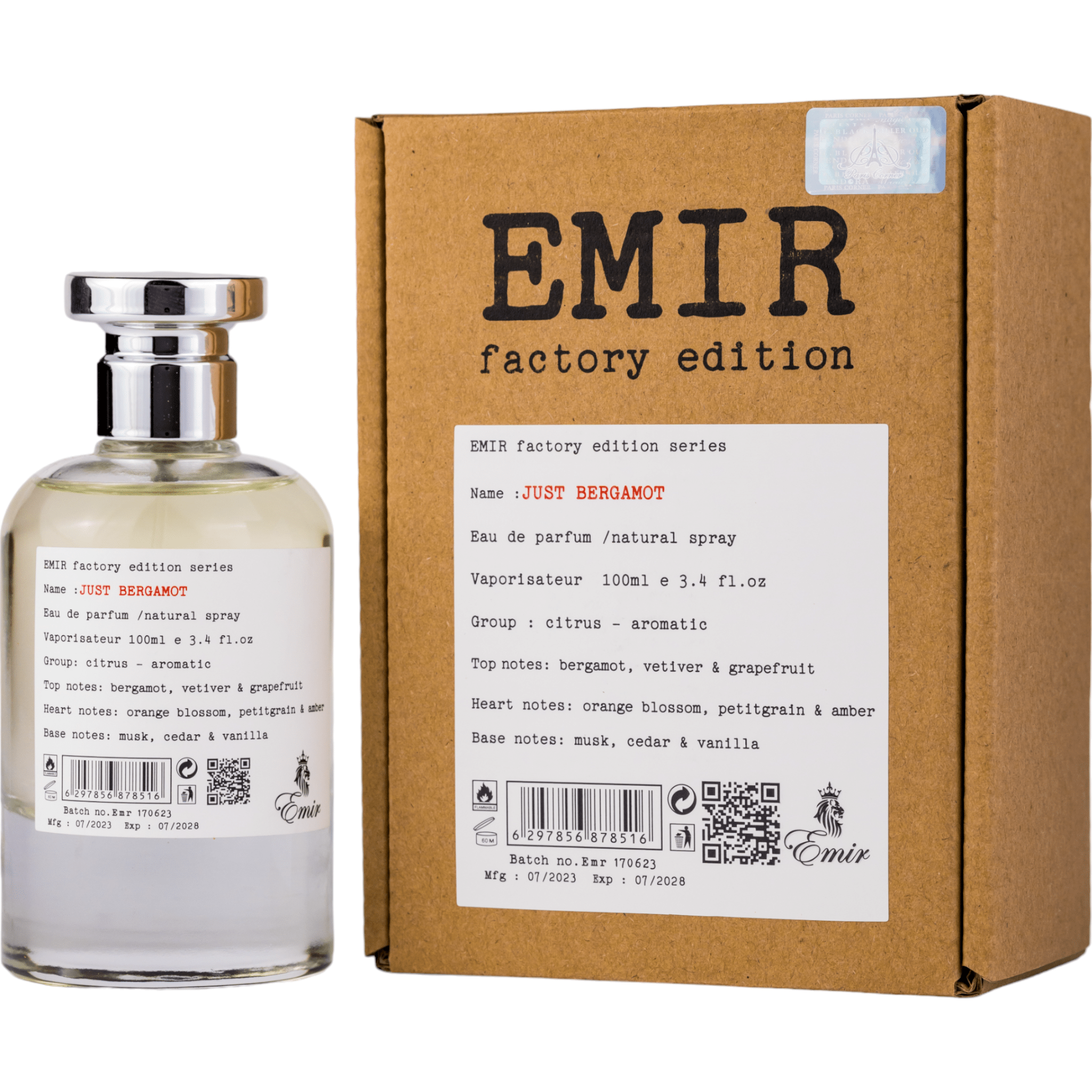 Arabian perfume Emir by Paris Corner Just Bergamot Factory Edition 100ml Eau de parfum 307601