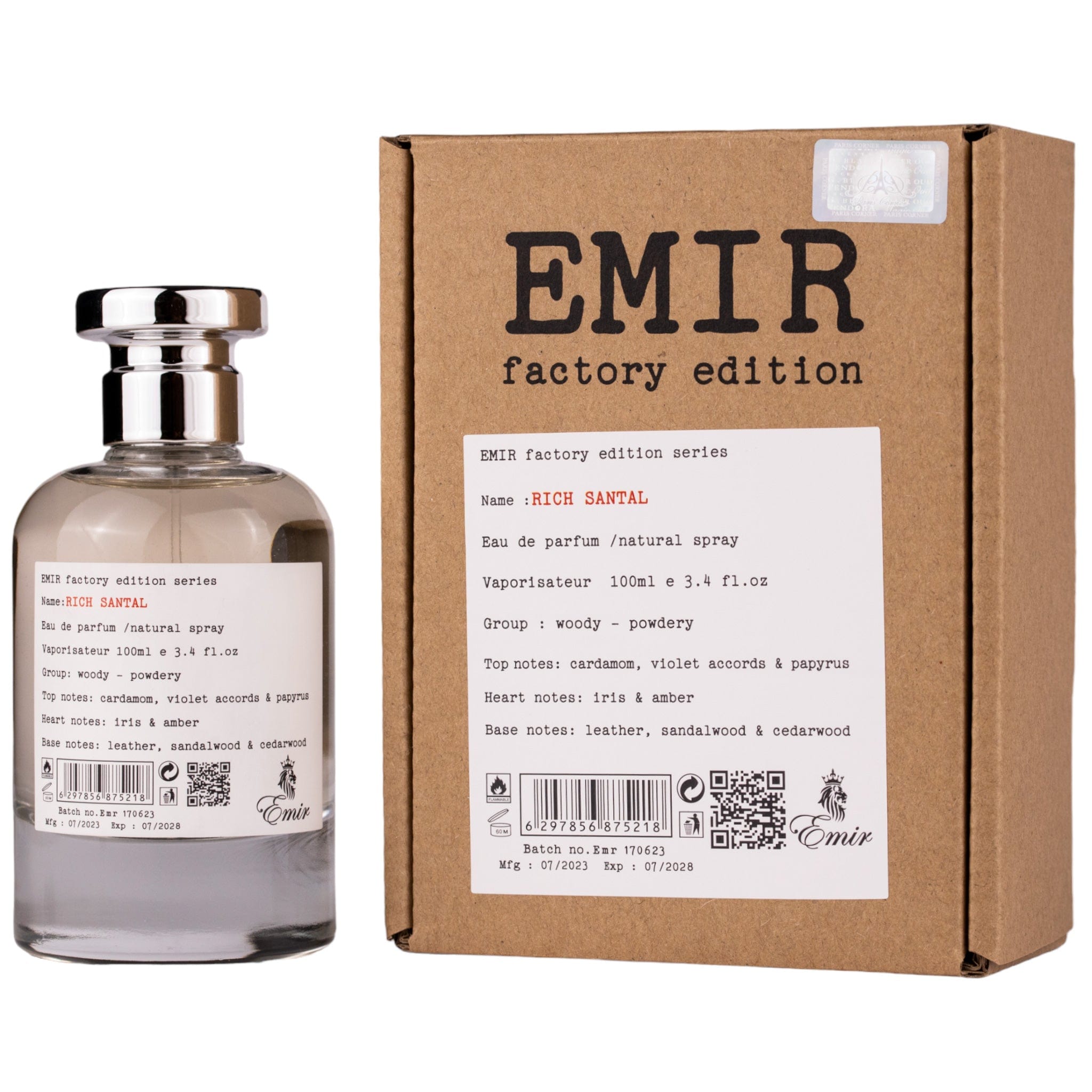 Arabian perfume Emir by Paris Corner Rich Santal Factory Edition 100ml Eau de parfum 307175