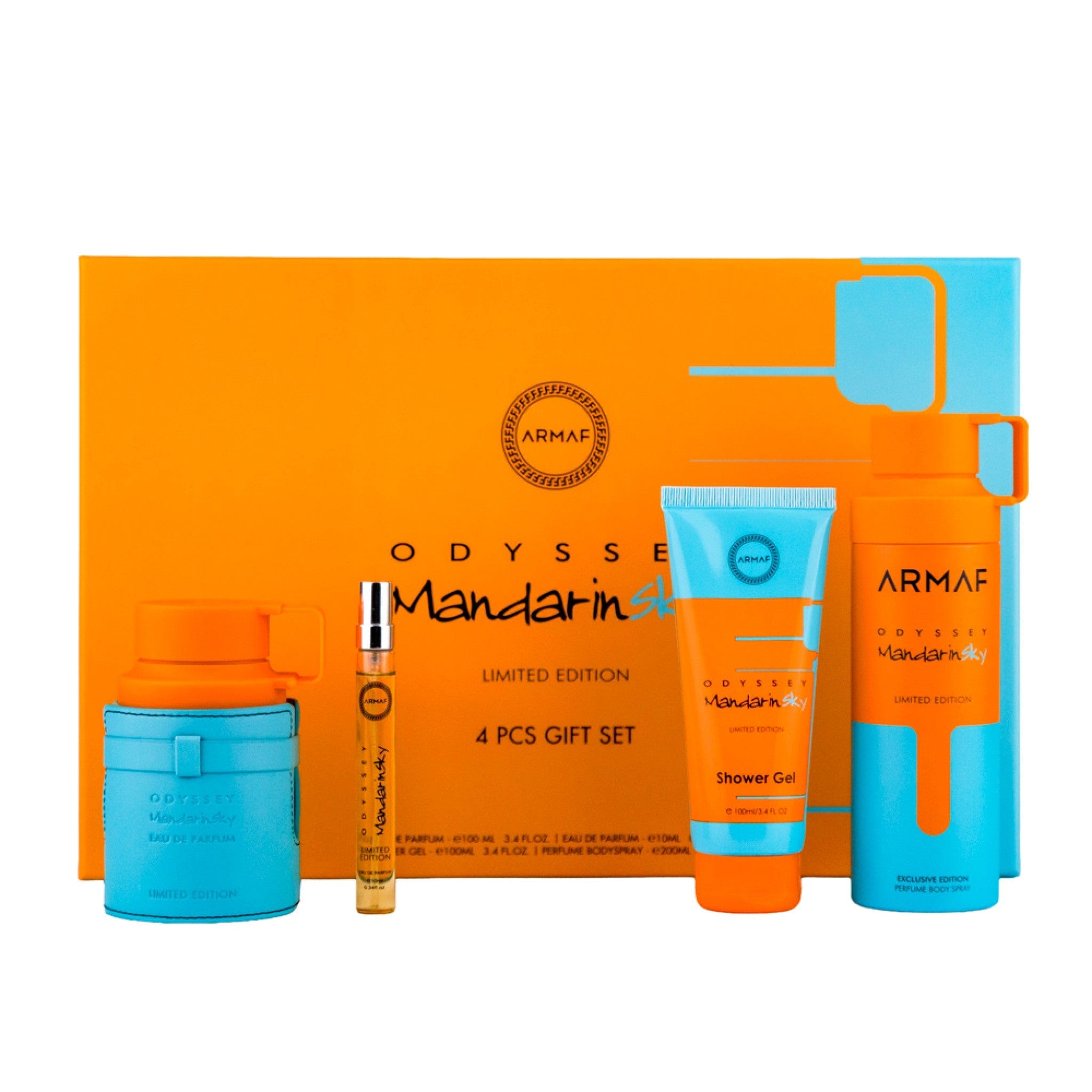 Mandarin Sky Eau de Parfum 100ml + Eau de Parfum 10ml + Shower Gel 100ml + Deo Spray 200ml by Armaf - Men Perfume - Gift Set - 410ml 310324
